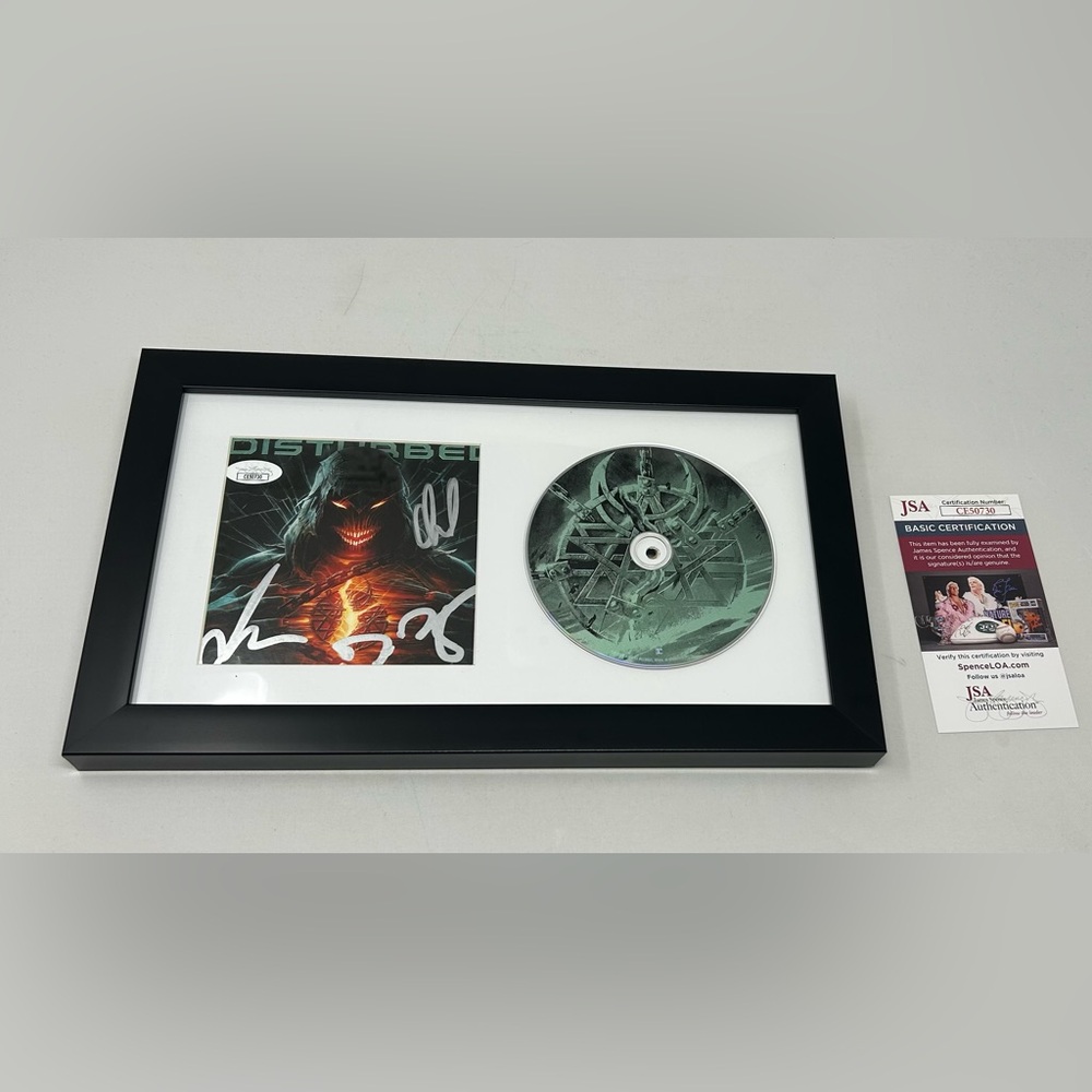 Disturbed signed Divisive CD Cover‎ Framed JSA COA